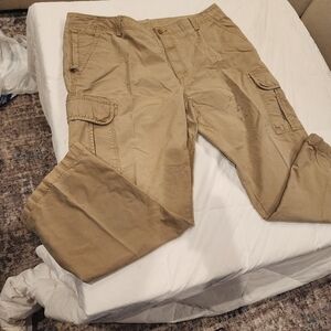 2 Pairs Men's L.L Bean  Natural Fit Tan Cargo Pants 42x30. 2 Pairs